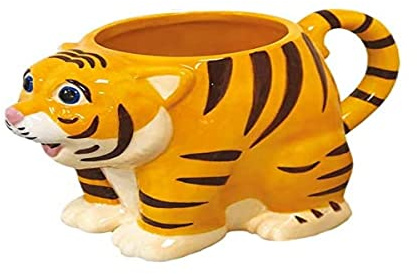 Deluxebase Taza del tigre de los Critters de la loza Taza formada linda, animal de la novedad para los niños y adultos.