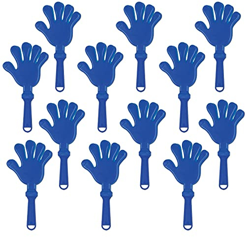 Beistle Blue Hand Clappers – 12 Pack, Plastic Hand Clapper Noisemakers for Celebrations, Events, Sports Teams, Rallies, & Group Activities, 7½
