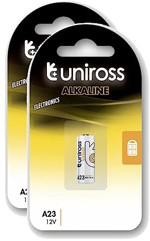 Uniross Pack de 2 Piles Alcaline A23, GP23A, V23GA, LRV08, 8LR932, 8LR23, MN21, 12V