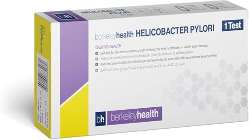 Kit de Test Rapide Helicobacter Pylori de Berkeley Health | Détection des Anticorps Anti-Helicobacter Pylori dans des Échantillons de Sang Complet, Résultats Rapides avecune Précision de 87% | 1 Test