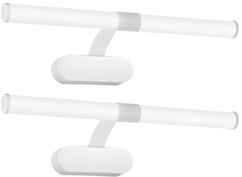 Homefire 2ER LED Spiegelleuchte Bad 40CM Spiegellampe Badezimmer 6W | Badleuchte Wand Wasserdicht IP44 Wandlampe Modern Neutralweiß 4000K Badlampe Weiß Wandleuchte für Keller Küche Badschrank