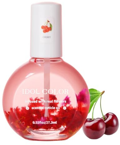 Nagelhautpflegeöl Nail Cuticle Oil - 27ml Kirsche Nagelstärkungsöl mit Vitamin E, Nagelöl Pflege für Nägel Nagelhaut - feuchtigkeitsspendend, Strengthening Nagelhautöl mit Blumen (Kirsche)