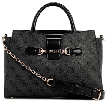 GUESS Nolana Girlfriend Satchel Coal Logo