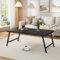 Flycity Couchtisch Klappbar, Kaffeetisch Mit Tischbeinfixierung, Keine Montage Erforderlich, Vintage Sofatisch, Wohnzimmertisch Holz, Coffee Table, Bodentisch für Wohnzimmer und Schlafzimmer, Schwarz