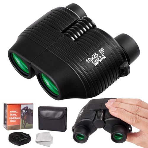 10x25 Kompakt Fernglas Anfänger Erwachsene Ferngläser Klein mit Nachtsicht Schwachem Licht Klare Faltbares für Vogelbeobachtung Konzerte Wandern Reisen Jagd