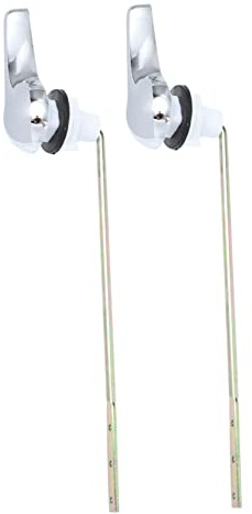 LOORGVEL 2 Palancas de Descarga para Inodoro, Montaje Frontal y Lateral, Hierro, Pulsación Única, 2 Piezas para Baño y Aseo