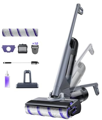 NARWAL S30 Pro Wet Dry Vacuum Cleaner with 20000Pa Suction, Cordless Vacuum Mop for Hard Floors, Tangle-Free Hair-Cutting, 180° Lie Flat, 194°F Self-Cleaning, Disposable Waste Bag, Edge Cleaning