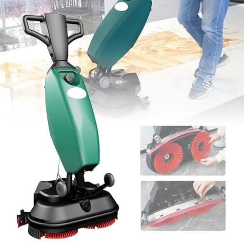Commercial Hand Push Floor Scrubber - 80Min Battery Life, 56Cm Cleaning Width, 1750M²/H Efficiency for Hotels, Factories, Shopping Malls