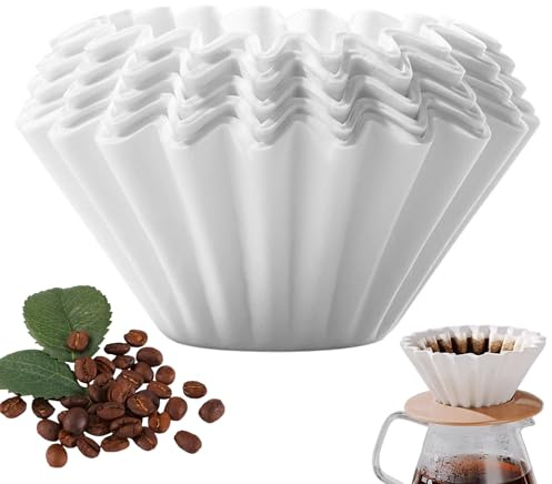 YIHAOH 100 Stück Weiße Korbfilter, Kleiner Weisse Kaffeefiltertüten, Korb Universal Korbfiltertüten, Maschinen Papierkorb Kaffeefilter, Geeignet für den Einsatz in Vielen Kaffeemaschinen
