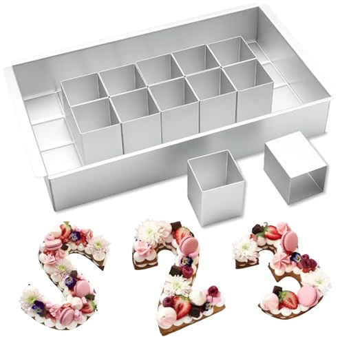 GHUAP Molde para Pastel Números y Letras, Molde para Pastel Números Letras Diy, Bricolaje Moldes Galletas Números Hornear, Molde Aluminio para Tartas Número y Letra, per Compleanni, Matrimoni e Feste
