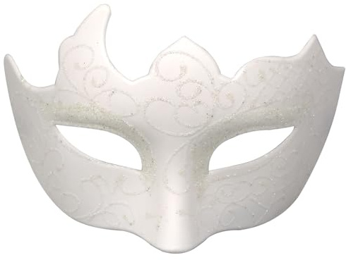 Doyomtoy Masque Vénitien Homme Masques de Bal Carnaval Masque de Mascarade pour Halloween Mascarade Carnaval Blanc