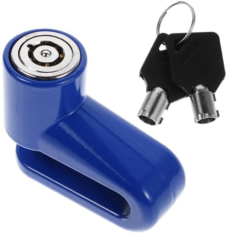 CALLARON Candado de Disco Antirrobo Mini para Bicicleta Eléctrica y Motocicleta, Bloqueo de Freno Compacto Azul Alarma y Cable Recordatorio para Seguridad en Ruta