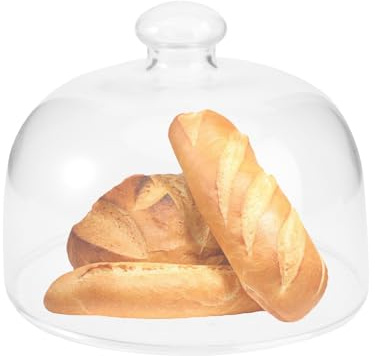 Alasum Copertura per Torta in Vetro Trasparente Cupola Pratica e Manico Rotondo, per Proteggere Alimenti e Dolci dalla Polvere