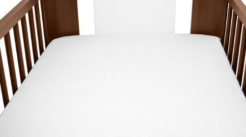 Terry Towelling Fitted Sheet 120x60 Nursery Baby Cot/Cotbed/Mattress/Frotte (White)