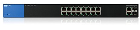 Linksys LGS318-EU Gigabit Smart Switch a 16 Port, Velocità fino a 1000 Mbps, Connessione Plug&Play, QoS, Conformità Standard EEE