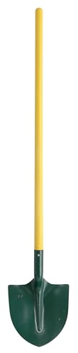 Leborgne, Pelle Ronde Tole 27 cm Manche Compositube 117 cm, Tête en acier trempé en totalité pour une meilleure résistance à l’usure, Pour manipuler la terre, le gravier, le sable