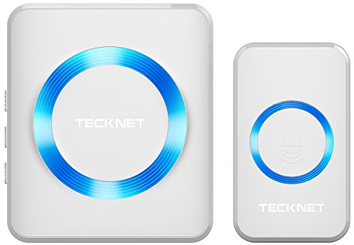 Campanello Senza Fili, TeckNet Campanello Wireless Impermeabile da Esterno, Portata 400m, 60 Melodie con 5 Livelli di Volume (1x Trasmettitore e 1x Ricevitore)