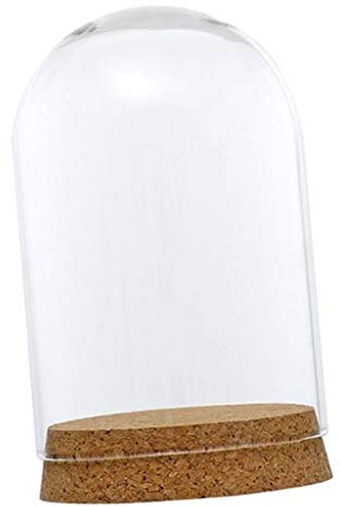 LOVIVER Cupola in Vetro Trasparente Coprire Caveau Campana Sughero-a Base Decorazione Fai, 8x12cm