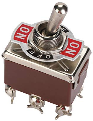 Kippschalter DPDT 6 Pin ON OFF ON 250V 15A 12mm Bohrung 5 Stück für Schaltschrank Steuerpanel Boot Wohnmobil