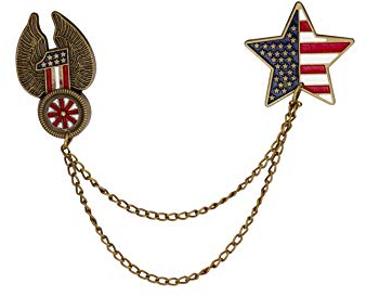 Knighthood Broche en forme d'ancre et d'aigle avec chaîne de suspension pour manteau, costume, cadeau de mariage, fête, chemise, accessoire pour homme
