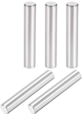 uxcell 5Pcs 8mm x 50mm Dowel Pin 304 Stainless Steel Cylindrical Shelf Support Pin Fasten Elements Silver Tone