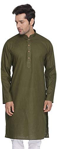 Elina fashion Men's Tunic Cotton Kurta Pajama Set Indian Traditional Wear