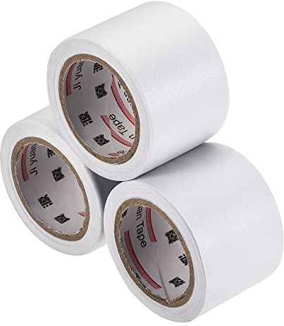 sourcing map Lot de 3 rouleaux de ruban adhésif non adhésif pour tuyau de climatisation et climatisation Blanc 4 cm x 13 m