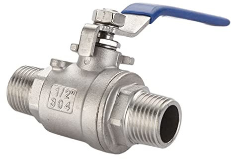 Youngran 304 Edelstahl Zwei Stück Kugelhahn 1/4 3/8 1/2 3/4 1 2 BSP. Männlicher x männlicher Gewinde Wassergasölschalter Anschlussadapter Leisurely (Specification : 1 inch)