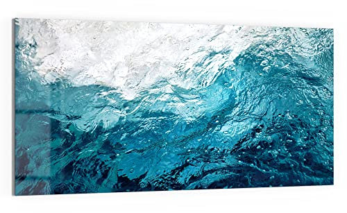 DEQORI Glas-Magnettafel | 100x50 cm groß | Motiv Blick durch Wellen | Memo-Board aus Glas | Magnetboard inkl. Magnete, Stift & Tuch für Küche & Büro | Tafel magnetisch & beschreibbar