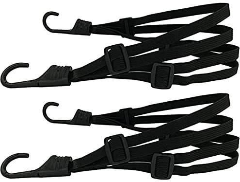 WHATON 2 Stücke Gepäckspanner, Expander Mit Haken, Spanngurte Mit Haken, Spanngurte Kurz Mit 4 Schiebeschnalle, Spanngurt Fahrrad, Gepäckträger ​Spanngurt Für Motorrad Fahrrad Gepaeckspanner