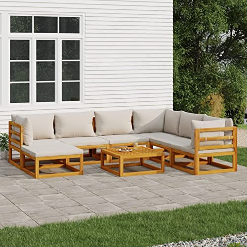Tidyard 8-TLG. Gartenlounge Set, Balkon Lounge Sofa, Gartensofa Lounge, Terrassensofa, Loungesofa Outdoor, Loungemöbel Garten Holz, Gartenmöbel für Draußen, Massivholz