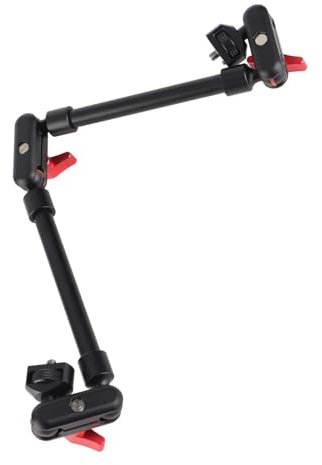 Braccio Articolato Regolabile, Braccio Magico a Doppia Testa a Sfera da 22 Pollici/57 Cm, Asta di Prolunga Regolabile Multiangolo con Vite da 1/4 di Pollice, per Luce LED,