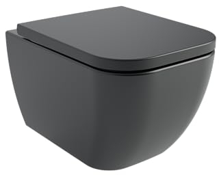 vanvilla Design Wand Hänge WC Tara Spülrandlos rimless Tiefspüler Set Toilette mit Soft-Close WC-Sitz Wand WC schwarz matt