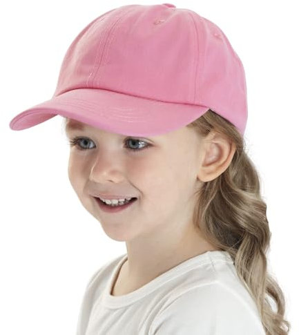 YAMEE Atmungsaktiv Basecap für Kinder - Baumwolle Schirmmütze, Leichter Sonnenhut für Jungen und Mädchen mit Sonnenschutz, Reine Farbe, Erholung im Freien