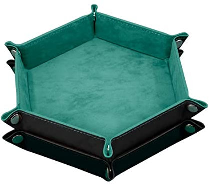 HoveeLuty Würfelschale, doppelseitig, faltbar, Würfel-Rollschale, Samt, Sechseck-Würfel, Würfelhalter, Würfelbrett, Faltbare Würfelschale, Würfelhalter-Schale, Gaming-Würfelschale, 2 Stück
