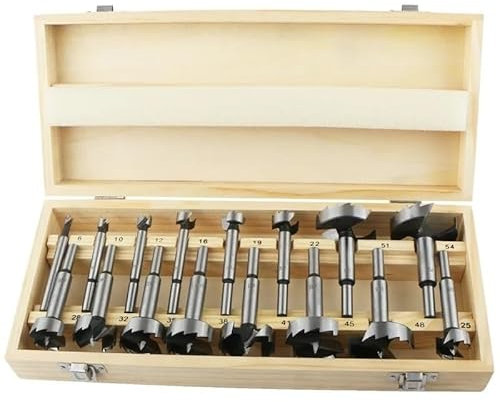 16pcs Forstner Drill Bit Set, 6-54mm Diameters Multi-tooth Woodworking High Carbon Steel Boring Drill Bits Woodworking Hinge Hole Saw Set Wood Self Centering Tools