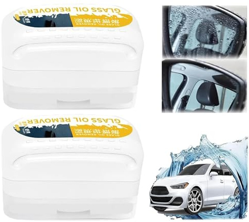 EnixwH 2 Quitamanchas para Parabrisas, Automotive Oil Film Cleaning Brush, Multifuncional Cepillo De Limpieza De Película De Aceite para Coche, Limpiacristales Coche, Glass Cleaning Board (Blanco)