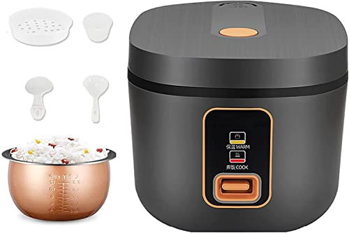 KANBUN Cooker di Riso Intelligente con Vapore pentola Antiaderente Interno Prepara Riso e Verdure sani a Vapore per 1-8 Persone, Grigio Scuro, 3L