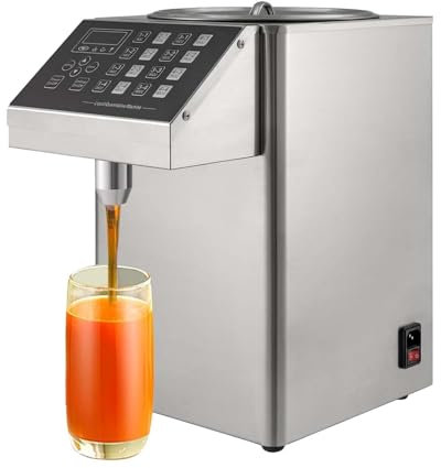 Fructose Dispenser Automatic, 2 Gallon Commercial Sugar Syrup Dispenser Quantitative Machine - Coffee Bubble Tea Milk Tea Making Equipment, Auto-Locking Nozzle, 16 Memory Buttons