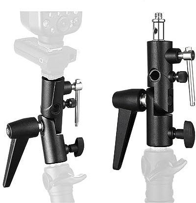 DIYEAH Soporte Tipo H Giratorio para Iluminación y Paraguas, Accesorio Fotográfico Profesional, Compatible Tornillos 1/4 y 3/8, Base Metálica Resistente para Fotografía en Estudio, | Plástico y Metal, Alta Capacidad de Carga, Efecto de Amortiguación, para Trípode y Portafoco