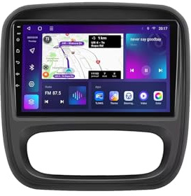 Android 15 2 Din Car Radio 9 inch with GPS Navigation USB steering wheel control Bluetooth hands-free system Backup Camera Cooling fan for Renault Trafic 3 2014-2021 Car Stereo Touch Screen(F3 4G+64G)