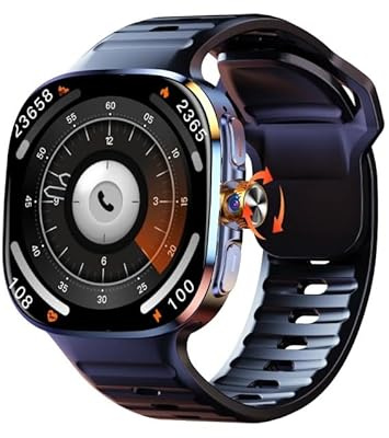JINSHANGZI New M99 5G Cellular Version Smartwatch 2.4inch Amoled Larger Screen Android Smart Watch With Rotary Camera Sim Card Slot WIFI (Black,8GB 128GB)
