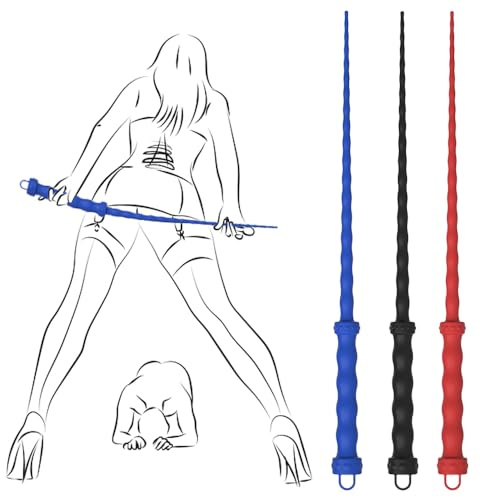NAIXBTY 57cm Silikon Peitsche BDSM Gerte Reitgerte Bondage Flogger mit Hängenden Ring flexibel Lederpeitschen Flirtenpeitsche Pferd Peitsche Adults Sex Spanking Extrem Cosplay Sexspielzeug (Rot)