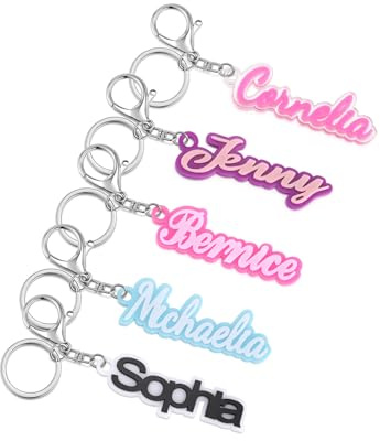 Jovivi Personalisierte Schlüsselanhänger mit Name Gravur aus Acryl Schlüsselanhänger Namensanhänger Personalisierter Geschenk für Männer und Frauen