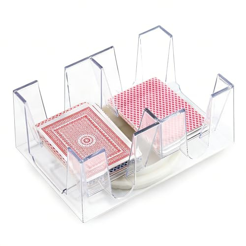 MZSX Plateau de Cartes à Jouer Rotatif, boîte à Cartes de Poker Transparent, pivotant à 360 degrés, Accessoires de Jeu de société de Casino, Idéal pour Pocker et Jeux de société
