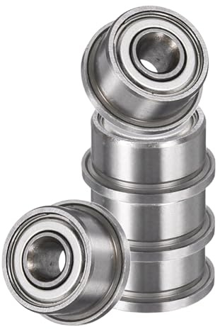 sourcing map F603ZZ Flansch-Kugellager, 3 x 9 x 5 mm, doppelt geschirmtes Chromstahl-Rillenlager, ABEC5, 5 Stück