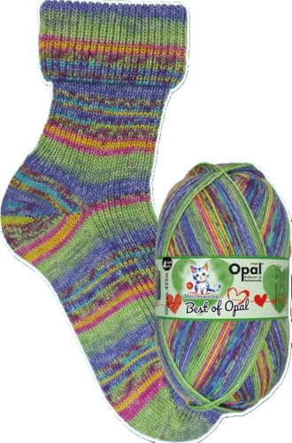 Meisterwerke Best of Opal 4-fach Sockenwolle, 75% Schurwolle Superwash, 25% Polyamid, 100g Knäuel, 425m Lauflänge, Nadelstärke 2,5-3mm (8881 Die verlorene Bonbontüte)