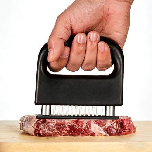 Meat Tenderizer Tool with 48 Stainless Steel Needles,Ultra Sharp Blade Meat Hammer Mallet for Beef Pork Chicken, Kitchen Gadgets for Tenderising Marinating, Even Cooking for BBQ Grill, Easy Clean