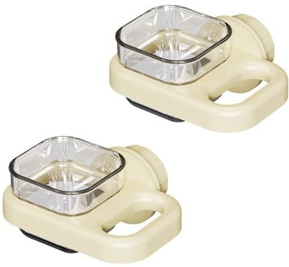 2Pcs Bird Feeder Cage Cups Square Parrot Water Food Feeder Hanging Parrot Dispenser Cup for Birds Budgie Parakeet (White)
