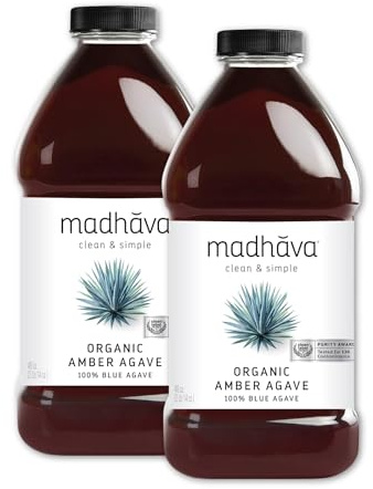 Madhava Organic Amber Agave, 46 Fluid Ounce (Pack of 2)